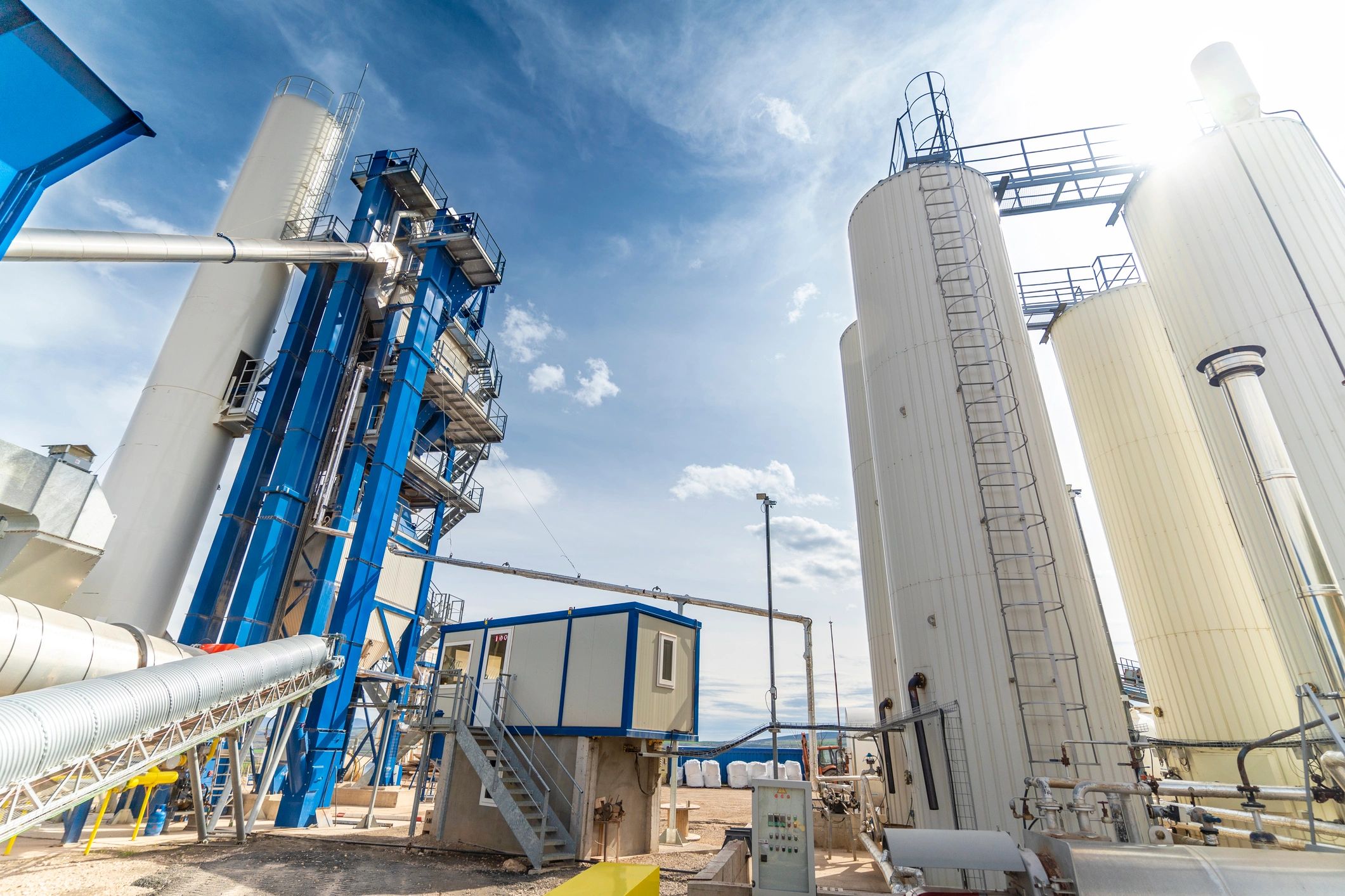 Wide view of industrial plant facility representing clean energy operations