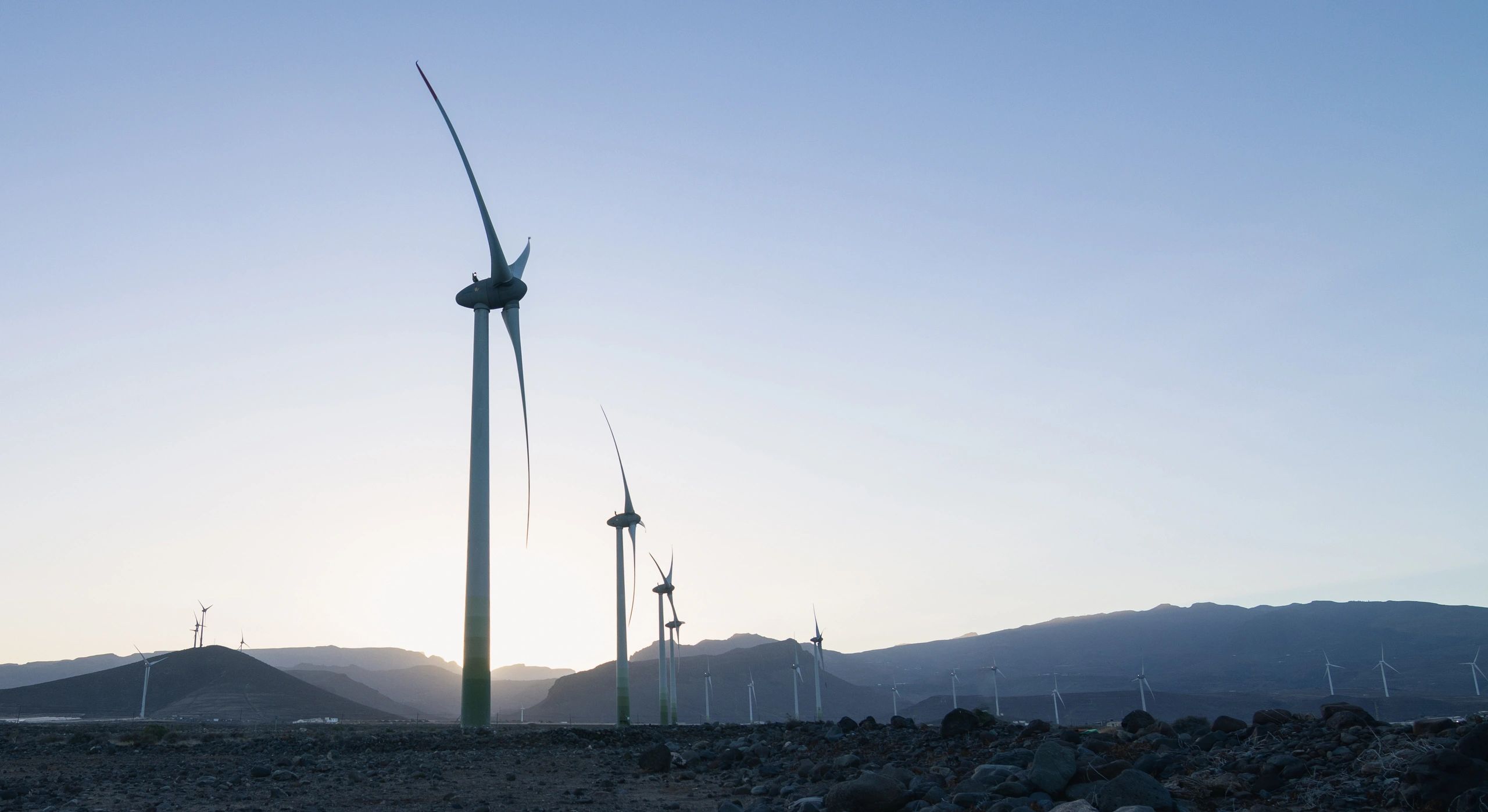 Renewable energy landscape representing clean energy output