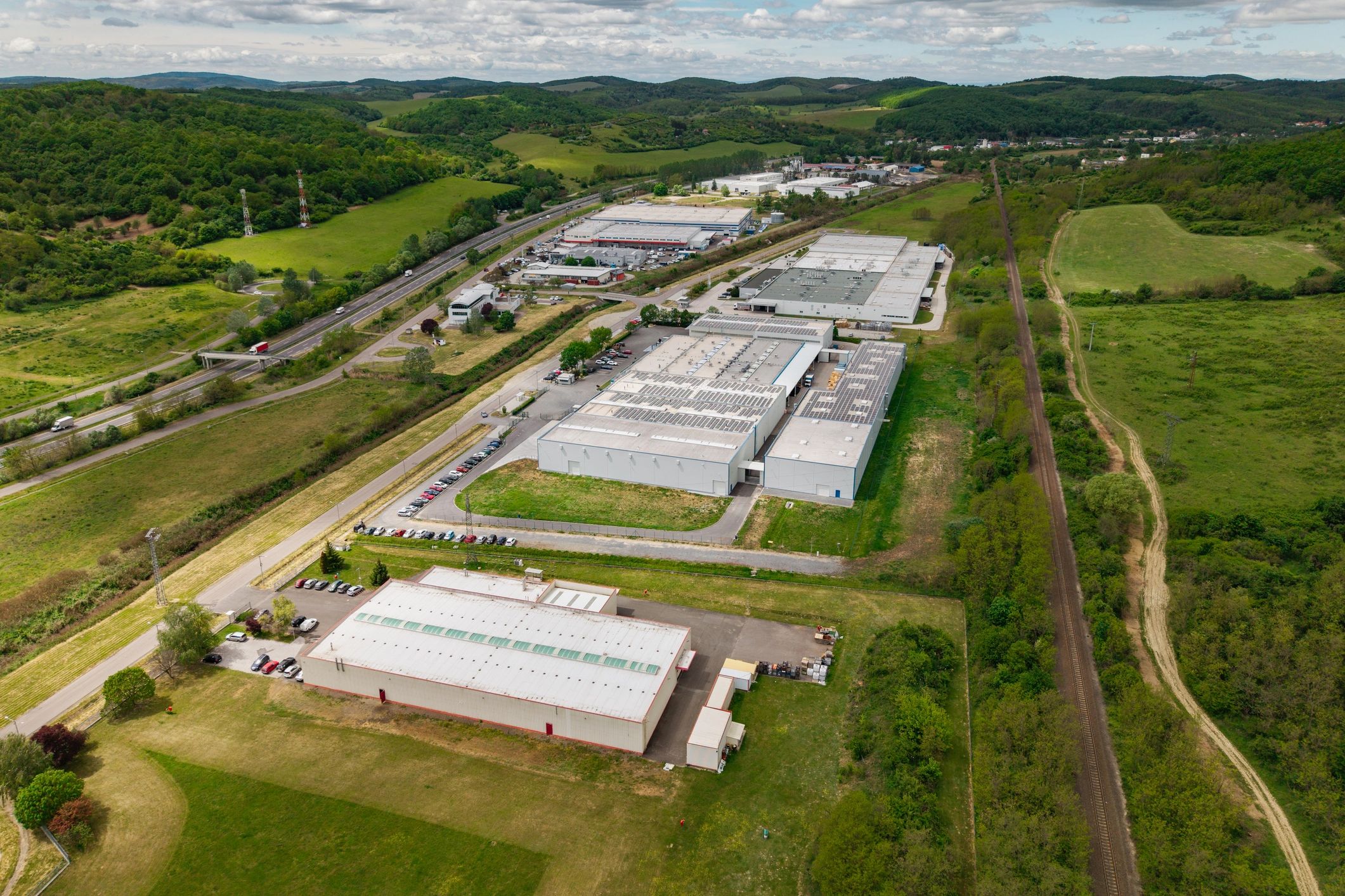 Aerial view of industrial energy facility