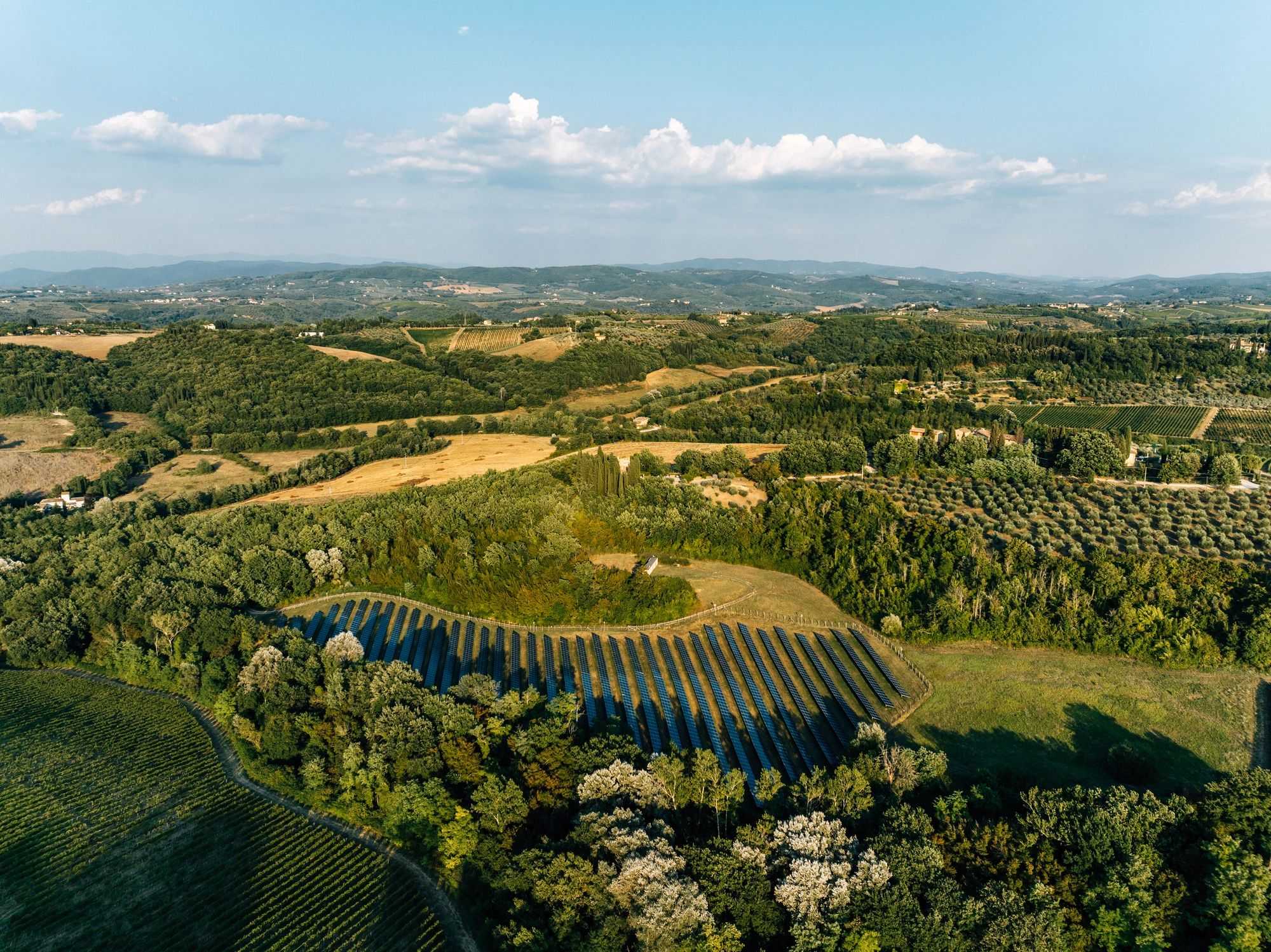 Renewable energy landscape showing clean power generation
